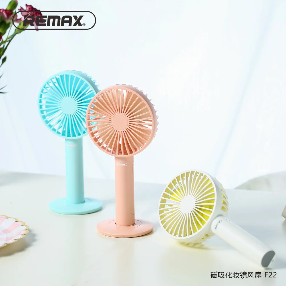 

A Generation of Fat Remax REMAX F22 Magnetic Sucker Hand-Held Mute Makeup Mirror Portable USB Small Fan 3 Block Speed Governing