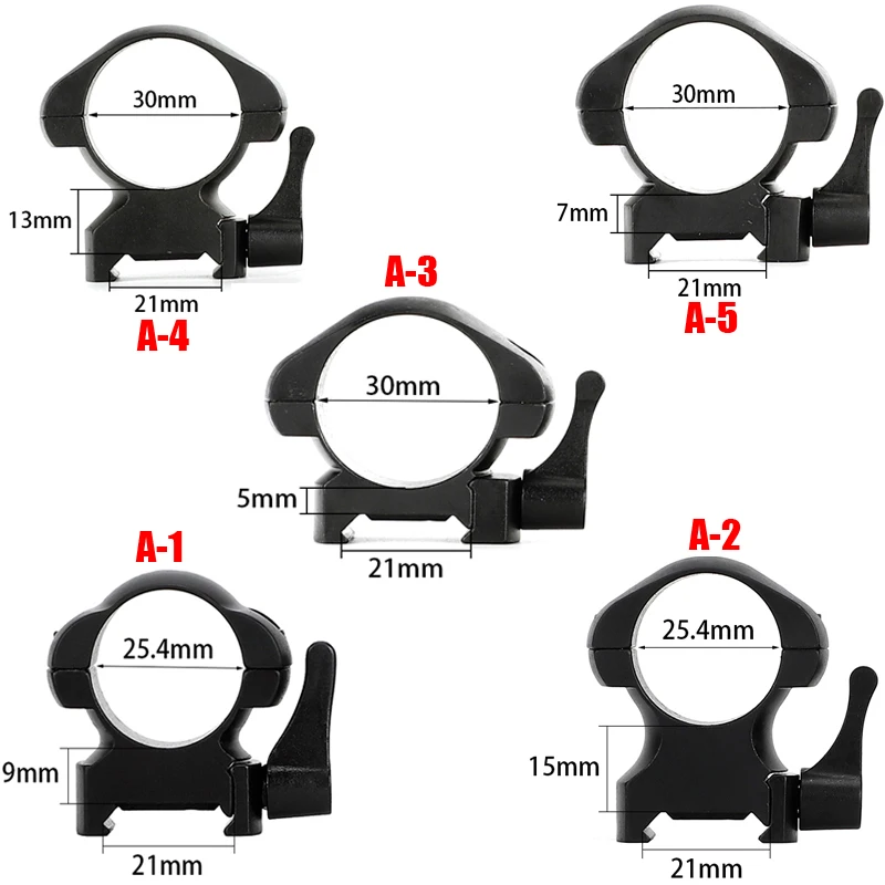 

Tactical 25.4mm / 30mm Diameter Steel Quick Release Picatinny Weaver Low Medium High Profile Hunting Scope Rings Mounts Bracket