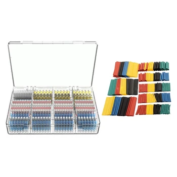 

583PCS Heat Shrink Butt Connectors Solder Seal Wire Connectors Waterproof Electrical Terminals Kit