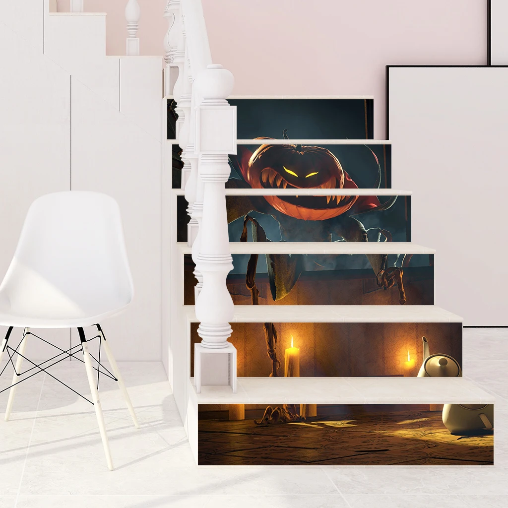 6pcs 3D Stair Decals Stickers Stair Decals Staircase Sticker 100x18cm