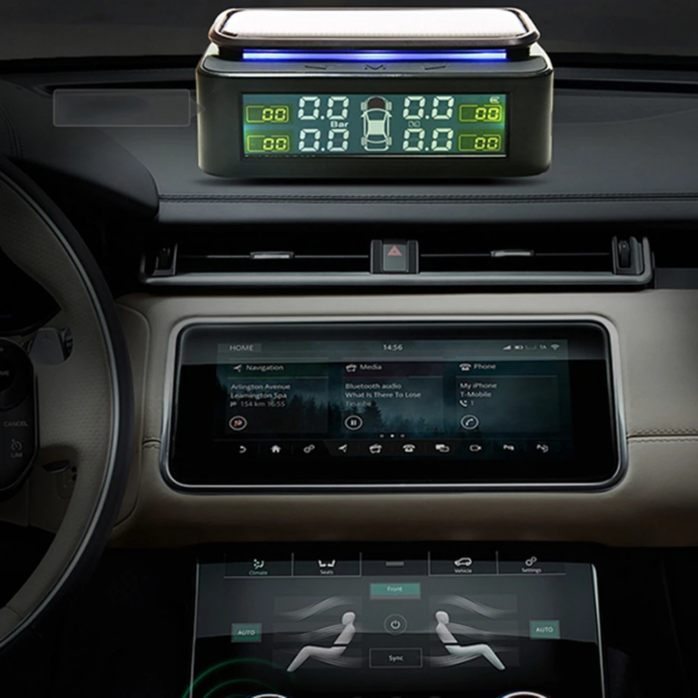 Новая система контроля давления в шинах, солнечная система TPMS, 4 внешних датчика, светодиодный светильник XZ-78