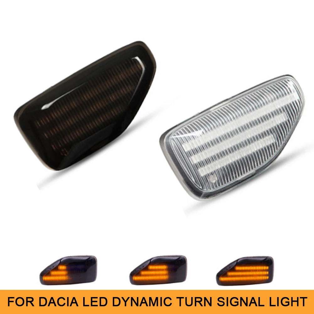 2Pcs Dynamic Amber LED Side Turn Signal Blinker Light for Dacia Logan II Sandero Duster 2018~ Car Styling Indicator | Автомобильные