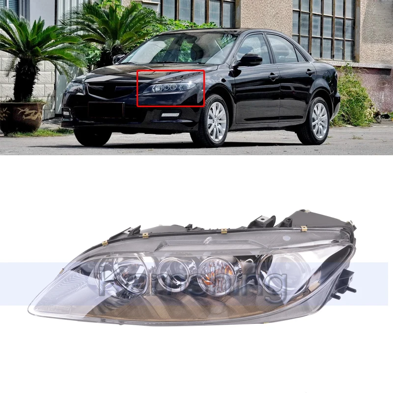 CAPQX 1 шт. для Mazda 6 Mazda6 2003 2015 передняя фара Головной фонарь в сборе черный задник +