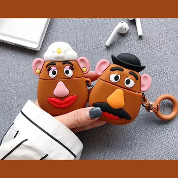 

3D Cartoon Potato Face Toys Case for Airpods 1/2 Case Soft Silicone Shockproof Earphone Air Pods 1 2 Case WIth Hook Accessories