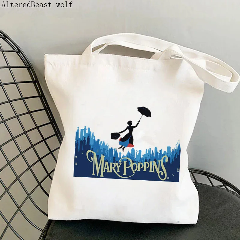 Women Shopper Practically Perfect in Every Way Mary Poppins Tribute Bag Harajuku Shopping girl handbag Tote Shoulder Lady Bag