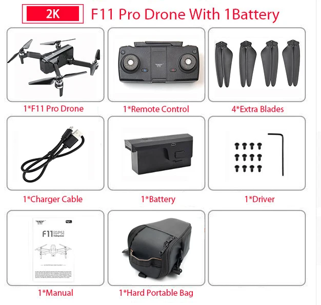 2K HD Bag Global Drone 2K бесщеточный Дрон с камерой 2K HD Follow Me Квадрокоптер Профессиональный gps дроны VS FIMI X8 SE E520S F11 PRO - Цвет: 2K HD Bag