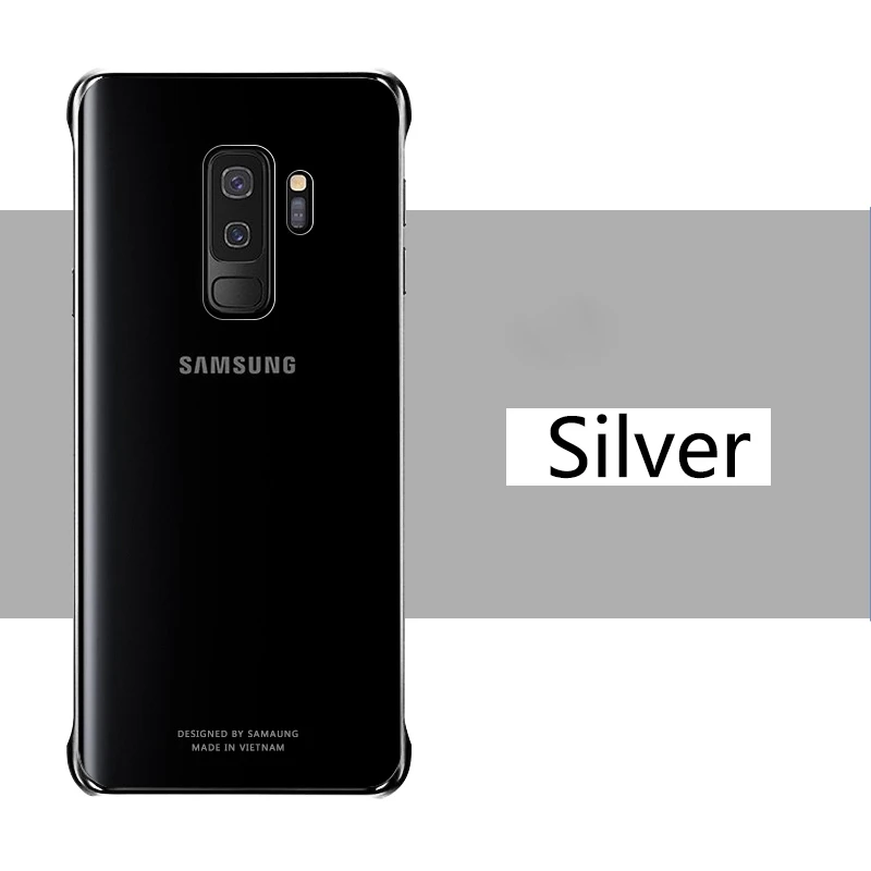 Silver Официальный чехол samsung galxy S8 S9 S10 Plus, прозрачный Жесткий Тонкий чехол для ПК, полностью защитный чехол для samsung S10E, Роскошный прозрачный чехол - Цвет: Silver