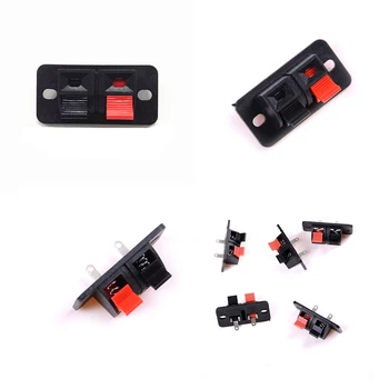 

5 Pcs 2 Positions Connector Terminal Push in Jack Spring Load Audio Speaker Terminals