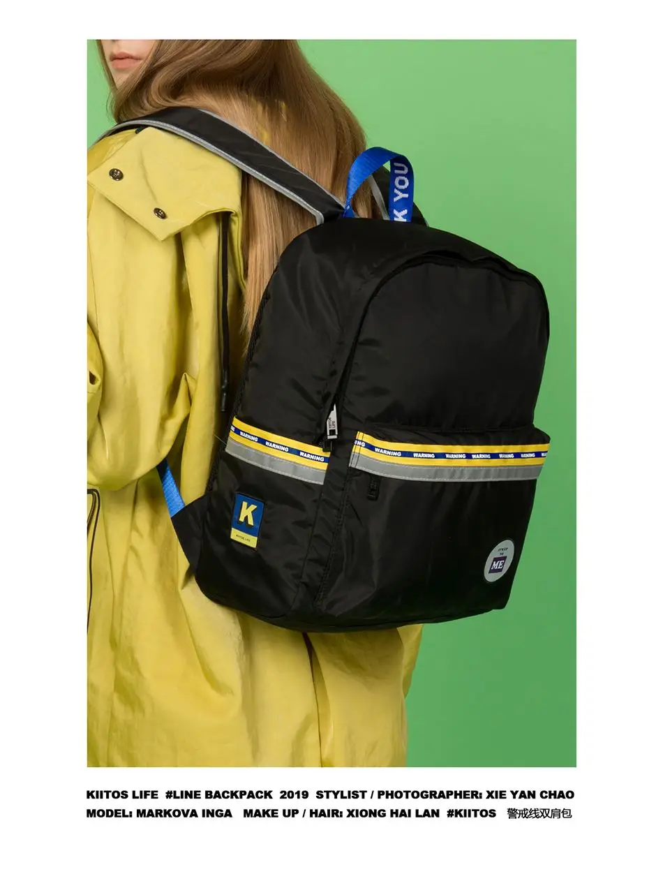 TANTO store новая Оригинальная сумка KIITOS нейлоновый рюкзак с вышивкой, ночной светоотражающий школьный рюкзак для девочек