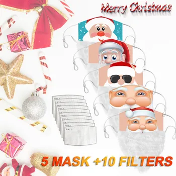 

Christmas Santa Beard Christmas M-ask For Adult Comfortable Cotton Face-m-ask Washable Christmas Pattern Design Decoration