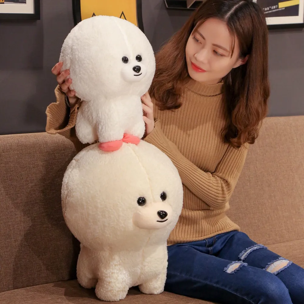Bichon щенок чучело собака плюшевая игрушка милый моделирование Домашние животные пушистые детские куклы подарки на день рождения для детей рождественские подарки