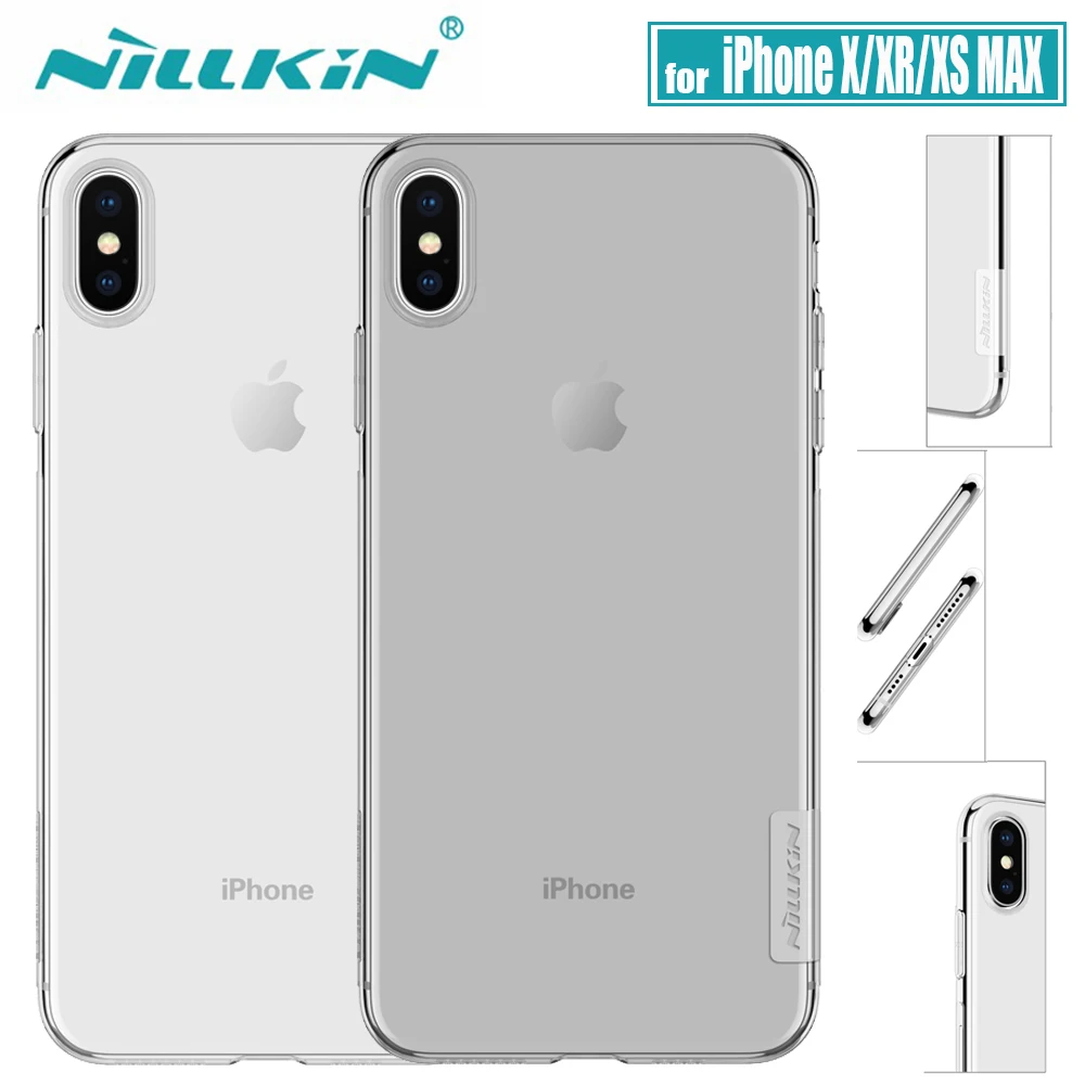 

Nillkin for iPhone X/XR/XS Case Soft Silicone TPU Clear Transparent Full Cover Phone Back Funda Case for iPhone Xs Max Capa