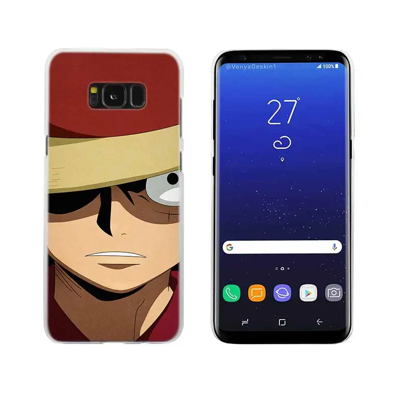 Чехол Sheli one piece Luffy прозрачный Note 10 9 pro, Жесткий Чехол для samsung Galaxy S4 S5 S6 S7 S8 S9 Plus Edge Mini s10 lite