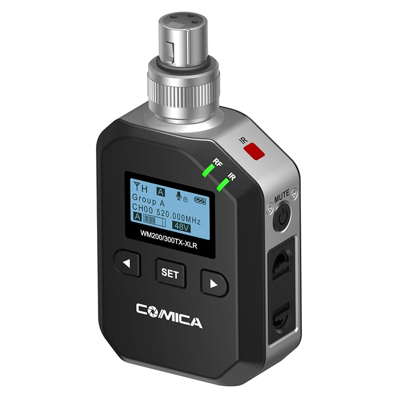 

Comica Wm200/300-Xlr 96-Channel Uhf Interface Metal Wireless Microphone Xlr Transmitter with Lcf / Auto Scanning / Auto Ir Cha