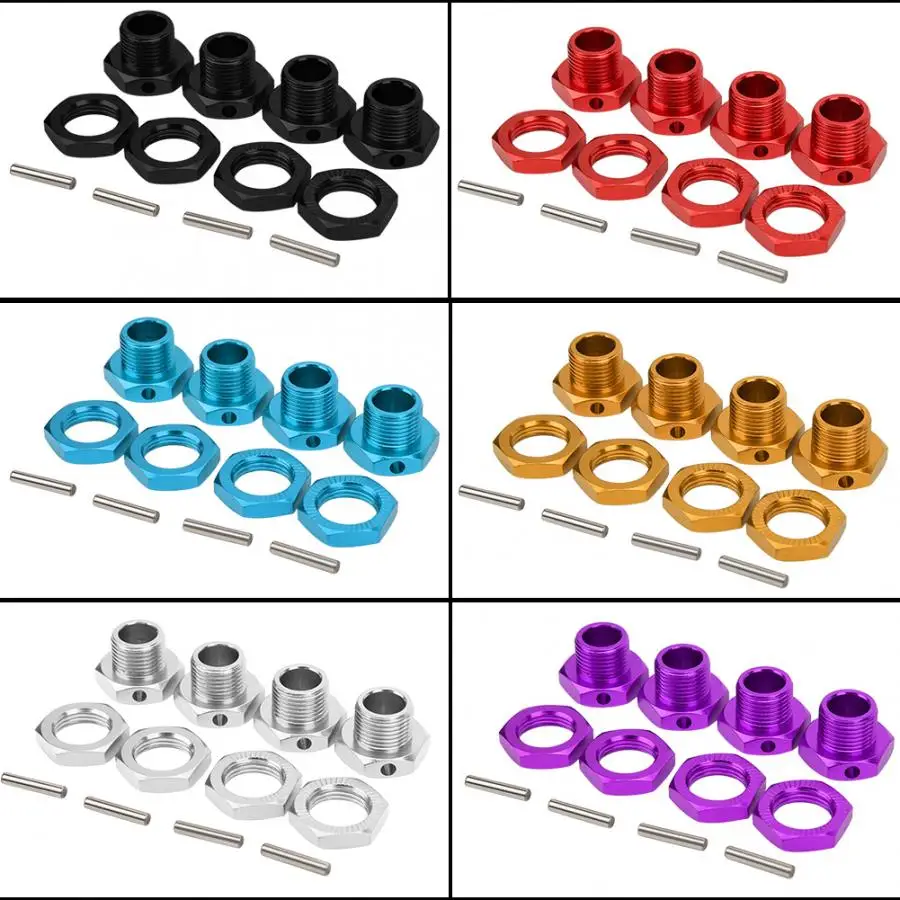 4 piezas RC Hex Driver 17 мм aleación de aluminio rueda шестигранный acoplador accesorio Kit para HSP 1/8 crawler Co|Детали и