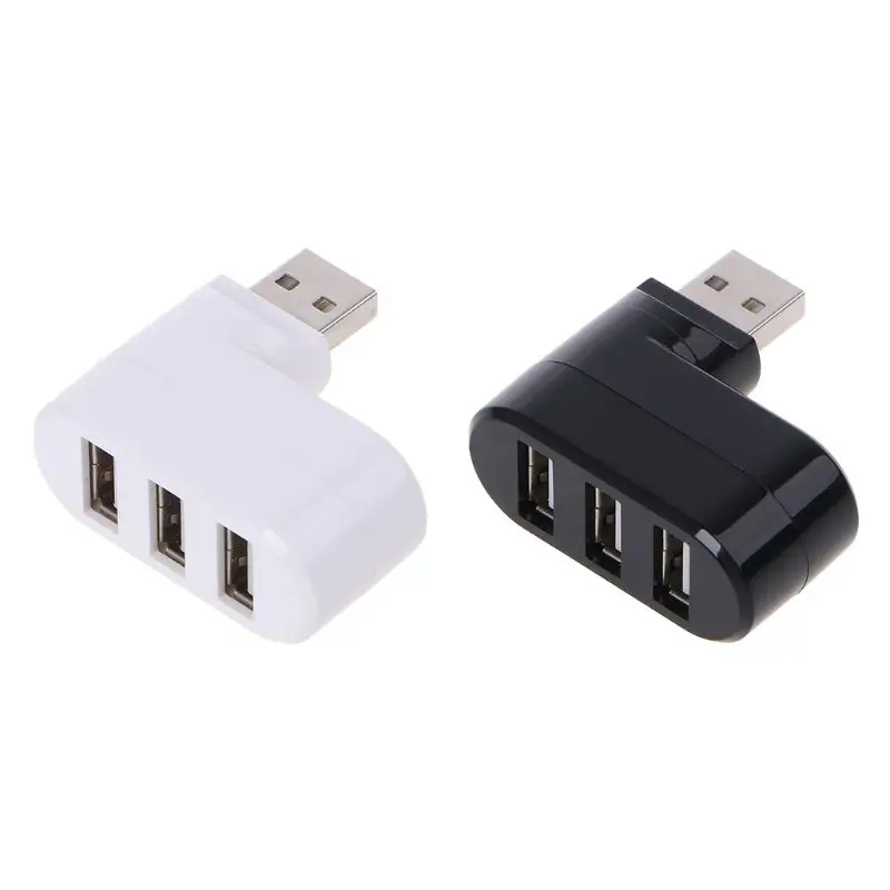 Вращающийся высокоскоростной usb-хаб 2,0 с 3 портами, usb-разветвитель, адаптер для ПК, ноутбука, планшета, ноутбука, поворачивается на 180