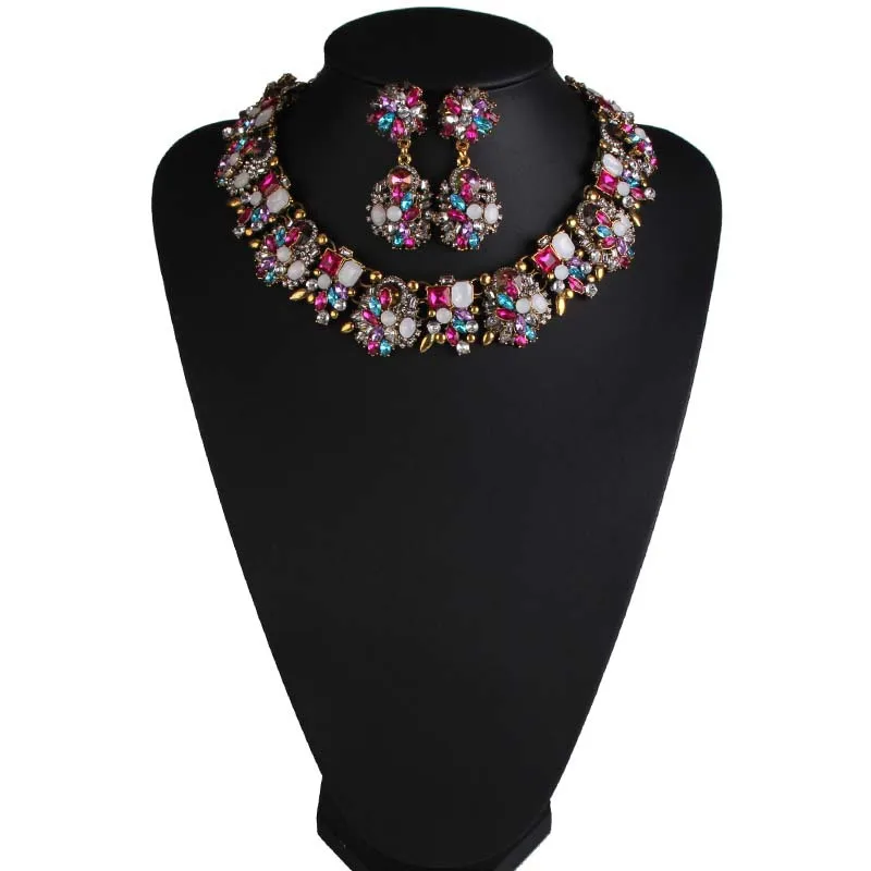 

Europe And America Popular Ornament Classic Short Clavicle Diamond Set Necklace Two-Piece Set Versatile Accessories Necklace