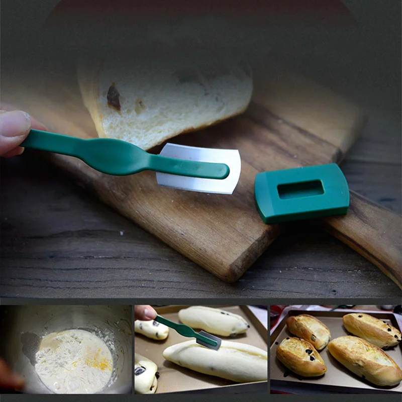 

Practical Arc Bread Knife Dough Curved Bread Cutter With Thin Carbon Steel Blade And ABS Handle Kitchen Baking Tool