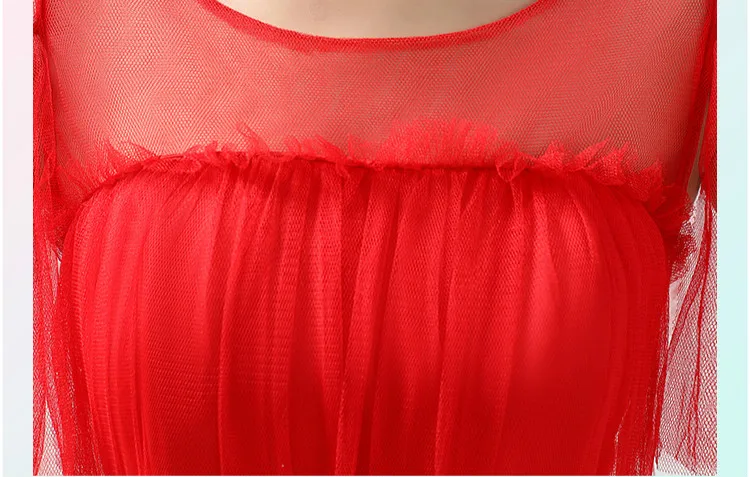 N2038 verão feminino vermelho vestidos de dama