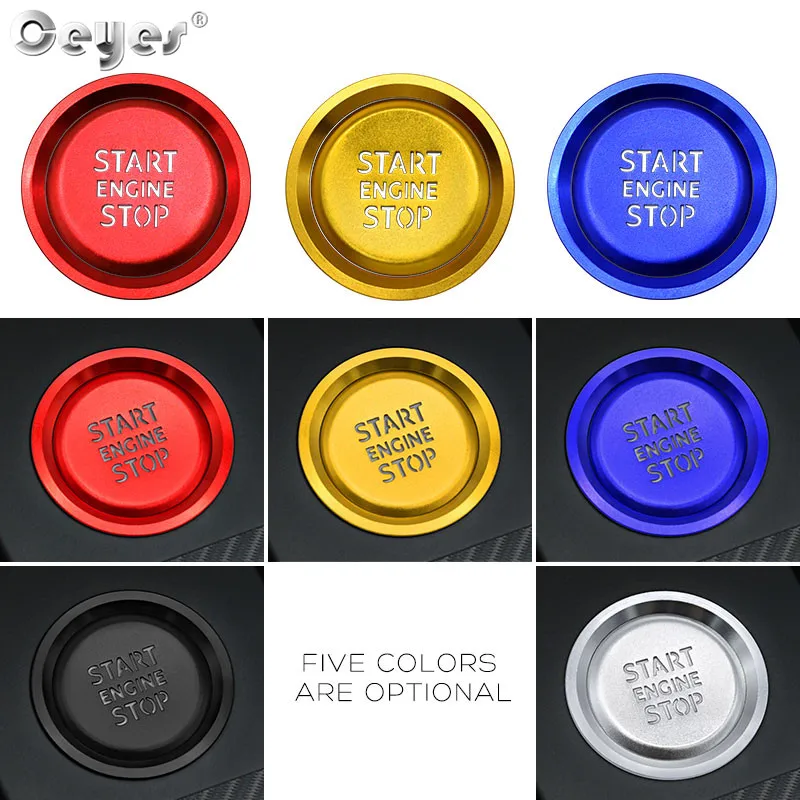 Ceyes Car Styling Interior Accessories Auto Engine Start Stop Button Translucent Ring Case For Audi A1 A4 A4L A5 2019 2020 Cover 6