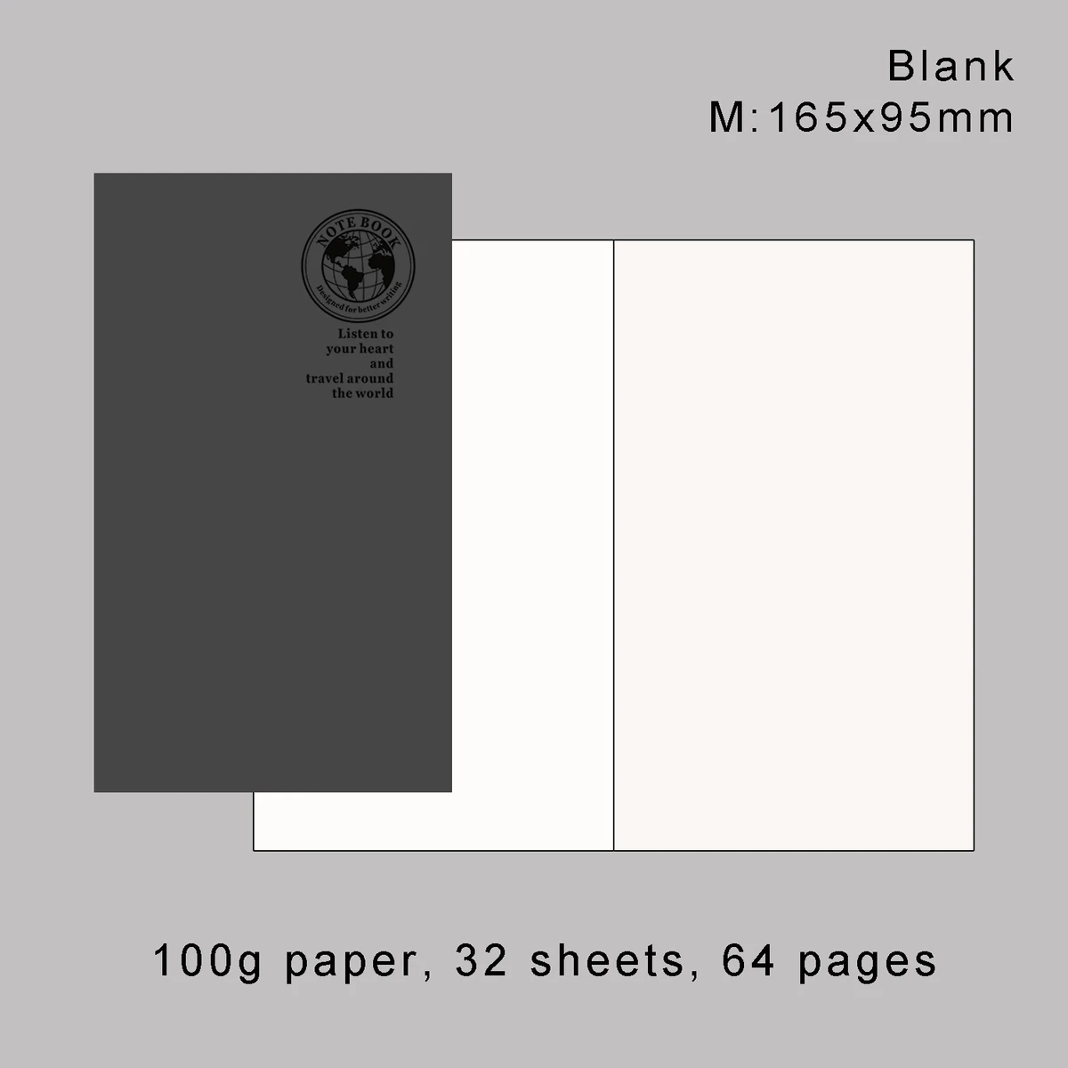M Blank Ретро фольгированная Золотая Обложка, блокнот для путешественников, наполнитель, бумага для Midori, планировщик, пули, журнал, вставка, заправка, стандартный паспорт - Цвет: M Blank