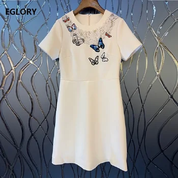 

Slim Fit & Flare Dress 2019 Summer Fashion Knitted Sweater Dress High Quality Women Geometric Pattern Casual Pullover Dress Pink