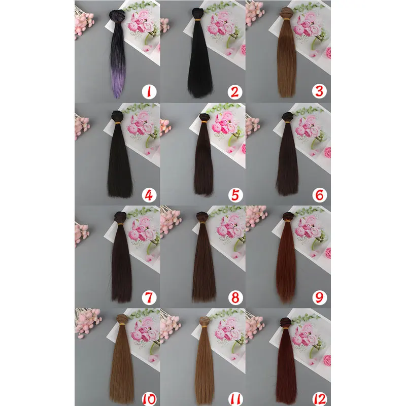 

1pieces Extension Doll Accessories 20CM*100cm Natural ColorStraight Doll Wig Hair for BJD SD Russian Handmade Clothing Doll Wgs