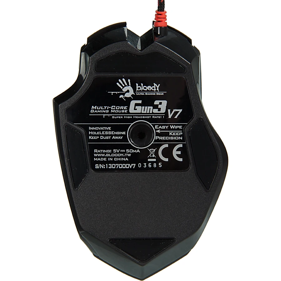 Мышь A4 Bloody V7 черный оптическая(3200dpi) USB игровая(7but