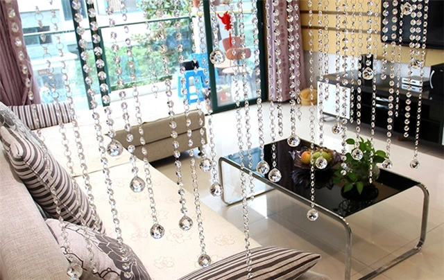 Rideau à perles pour le salon, la porte fenêtre ou comme séparateur de  pièce