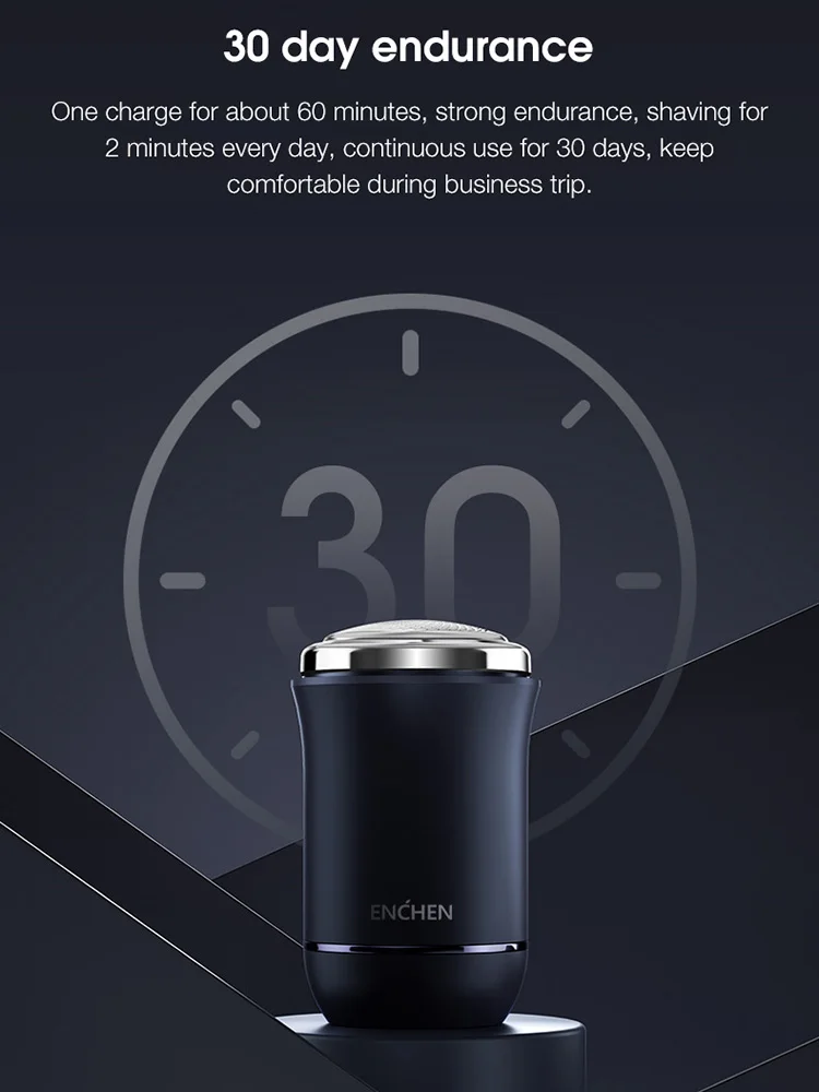 ENCHEN Mini Electric Face Shaver For Men Rechargeable Shaving Beard Machine Wet-Dry Dual Use Waterproof Traveller Electric Razor