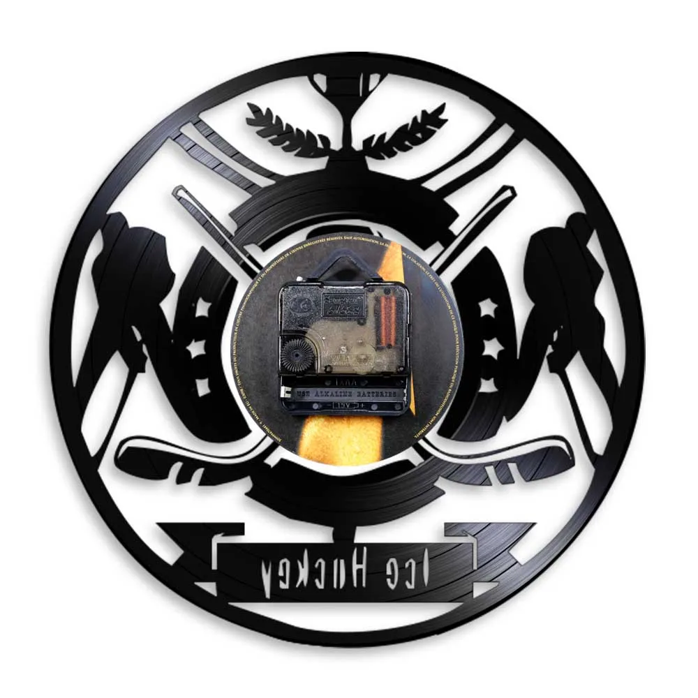 Настенные часы для хоккея с шайбой декоративные настенные винтажные Виниловые