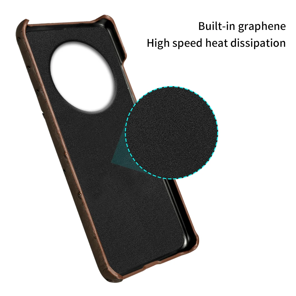 Genuine Ostrich Leather Phone Case for Huawei Mate