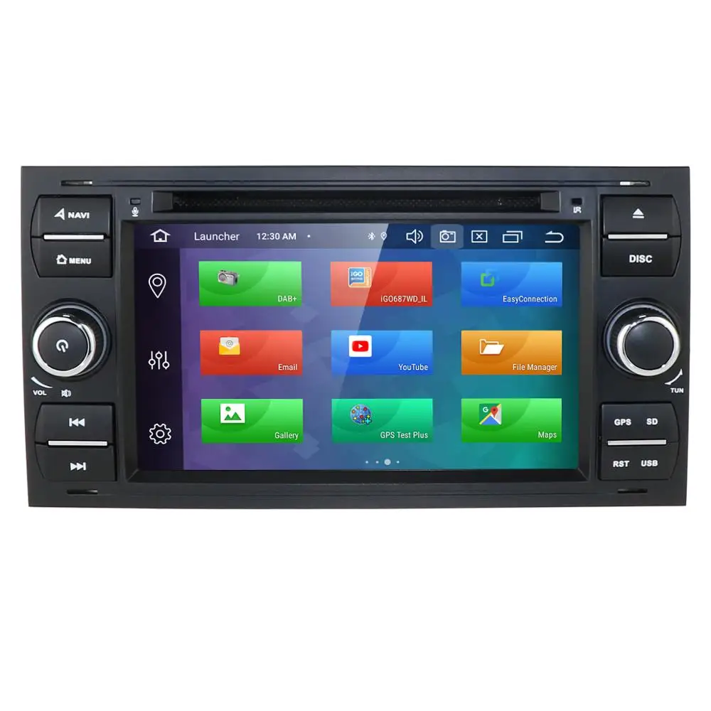 black Автомобильный dvd-плеер Android 9,0 DAB+ 2din в тире для Ford Transit Focus подключение S-MAX Kuga Mondeo с четырехъядерным Wifi 4G gps Bluetooth - Цвет: black
