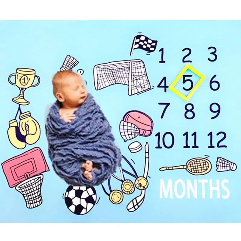 Ежемесячное одеяло для новорожденных; фон для фотосъемки; многоразовое Пеленальное Одеяло для новорожденных; 72XC