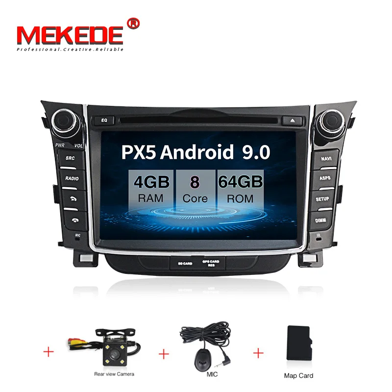 PX5 Android 9,1 Автомобильный dvd плеер для hyundai I30 Elantra GT 2012 2013 автомобильное радио gps навигация Радио стерео Мультимедиа - Цвет: 64G dvd camera