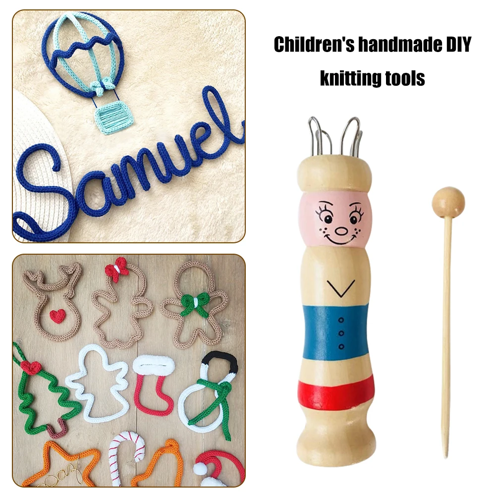 Wooden Doll Rope Knitting Needlework Childrens Handmade DIY Loom Braided Maker Yarn Wool Set Crochet Tool Knitter Accessory | Дом и сад