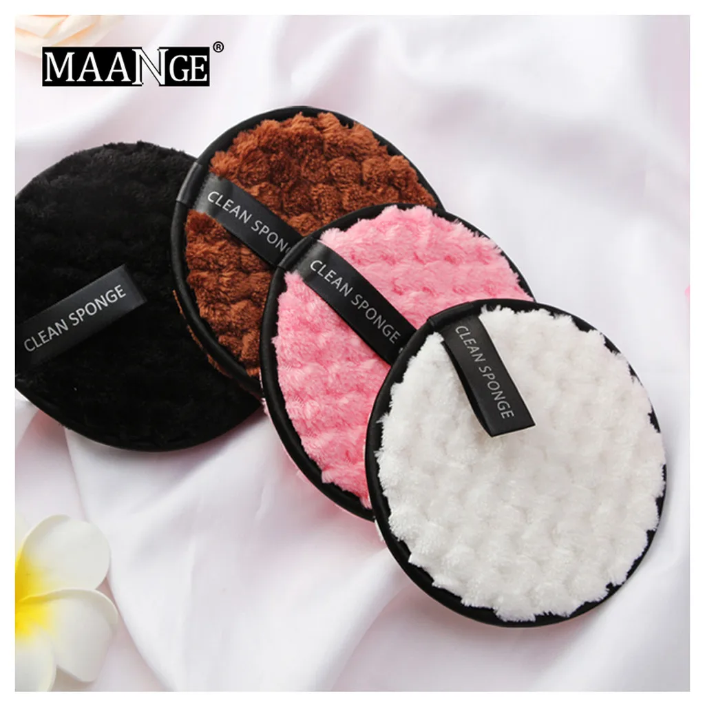 Fashion New Lazy Double-sided Microfiber Makeup Remover Puff Face Cleaning Cloth Pad Plush |