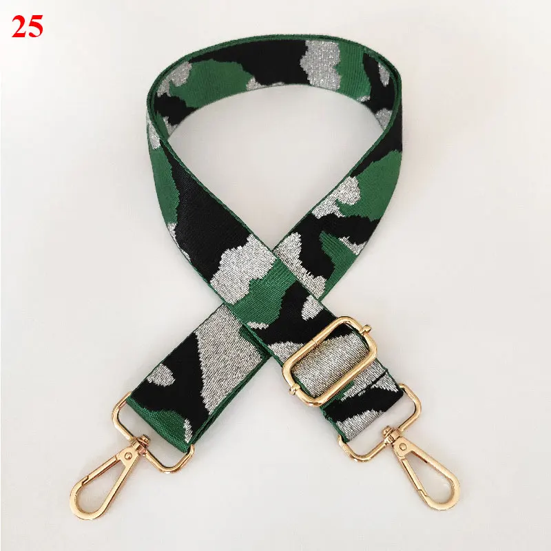 

Camouflage Metallic bag Straps 3.8cm Wide Shoulder Bag Strap Replacement Bag Belt Guitar Style Handbag Purse Crossbody Straps