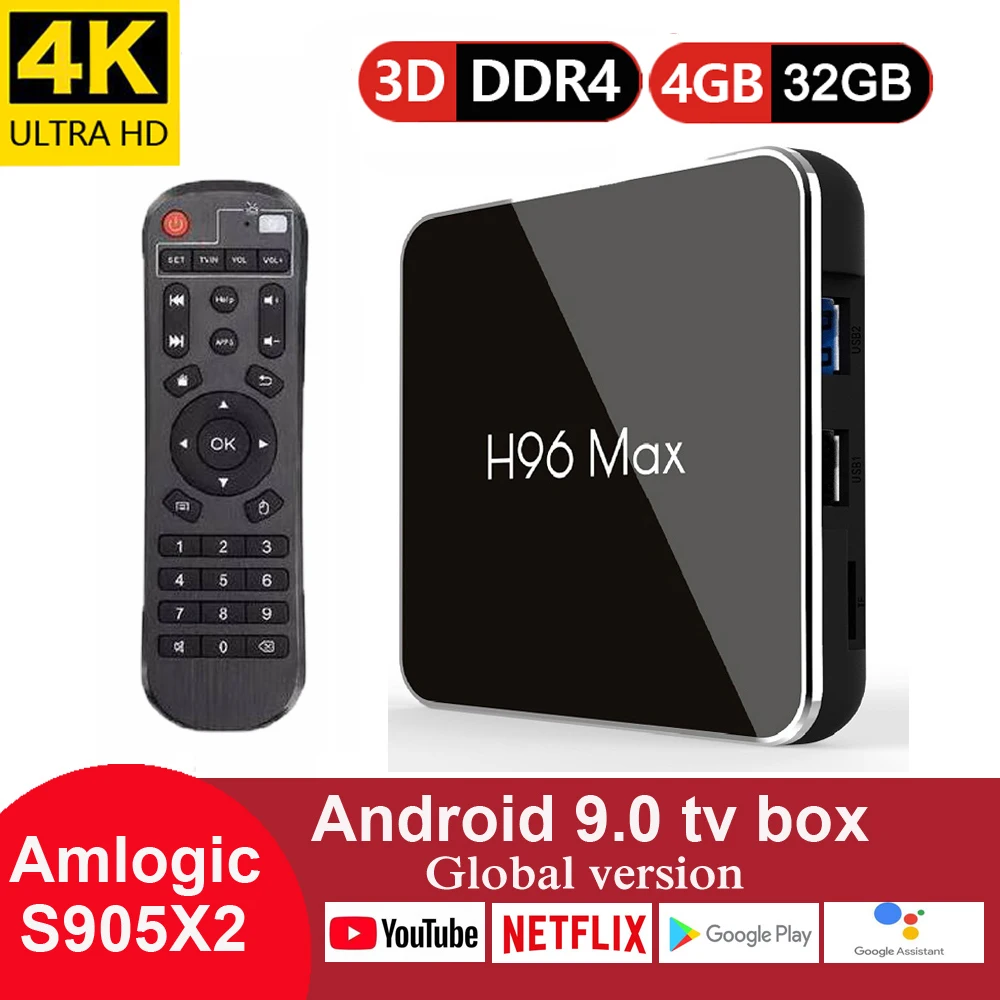 H96 Max X2 Android 8,1 ТВ приставка Amlogic S905X2 4 ГБ 32 ГБ USB 3,0 2,4G/5,8G Wifi H.265 BT 4,0 4K H96 Максимальная приставка медиаплеер