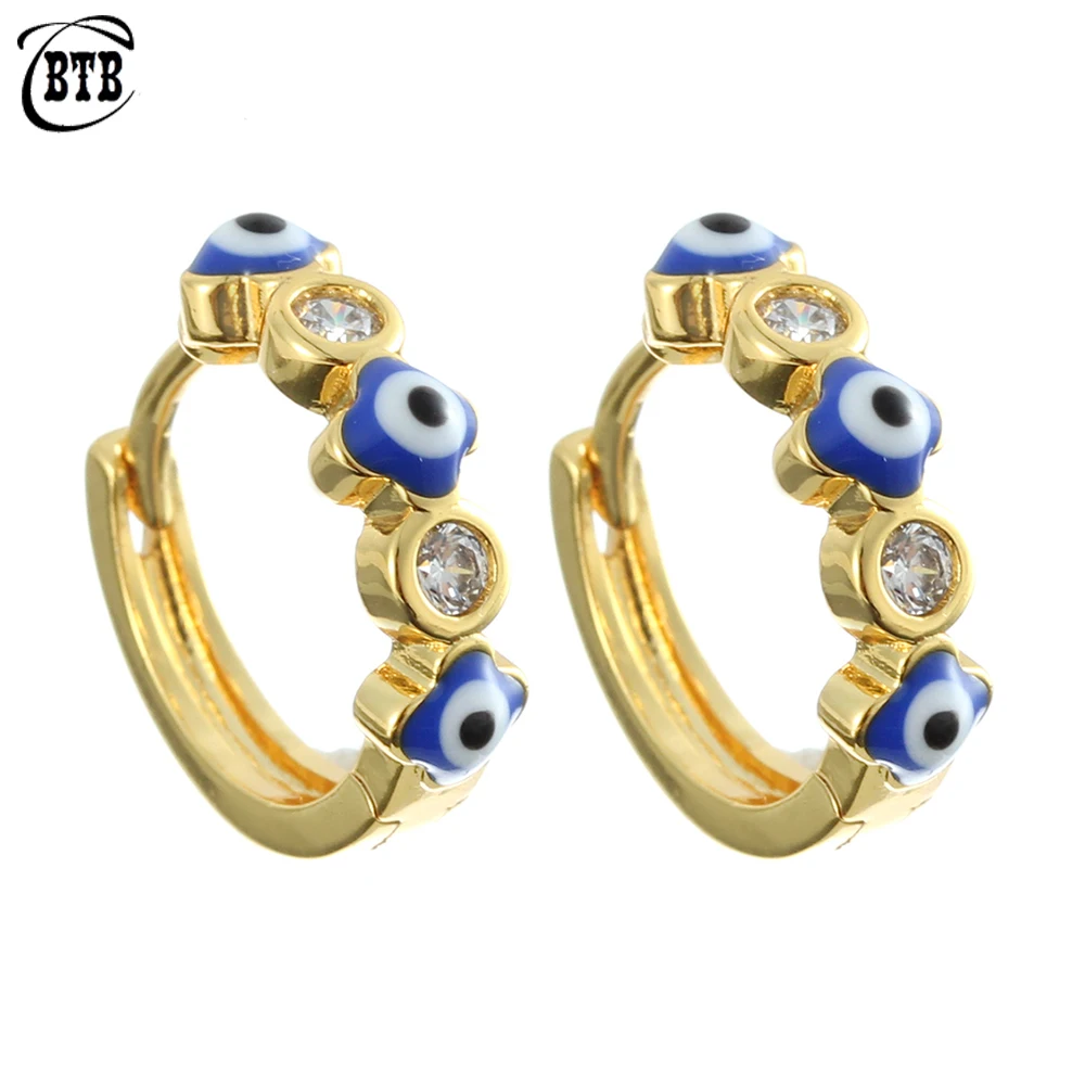 Fashion and Popular Personality Punk Lucky Demon Eye Golden Circle Feminine Charm Crystal Earrings High-end Jewelry Gift | Украшения и