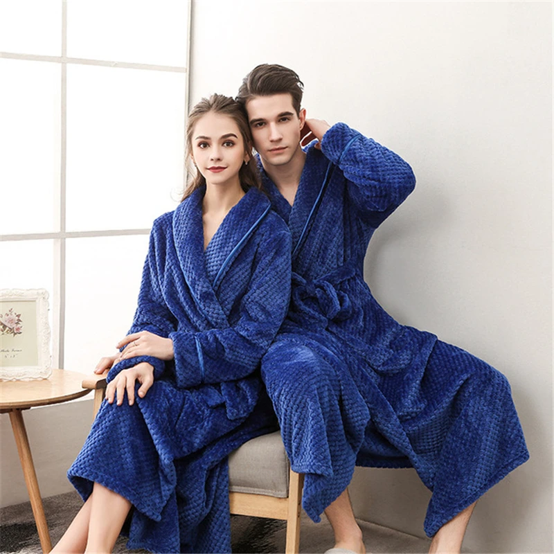 

Pajamas couple warm pajamas autumn and winter thickened women long plus size bathrobes bathrobes home service bridal robes