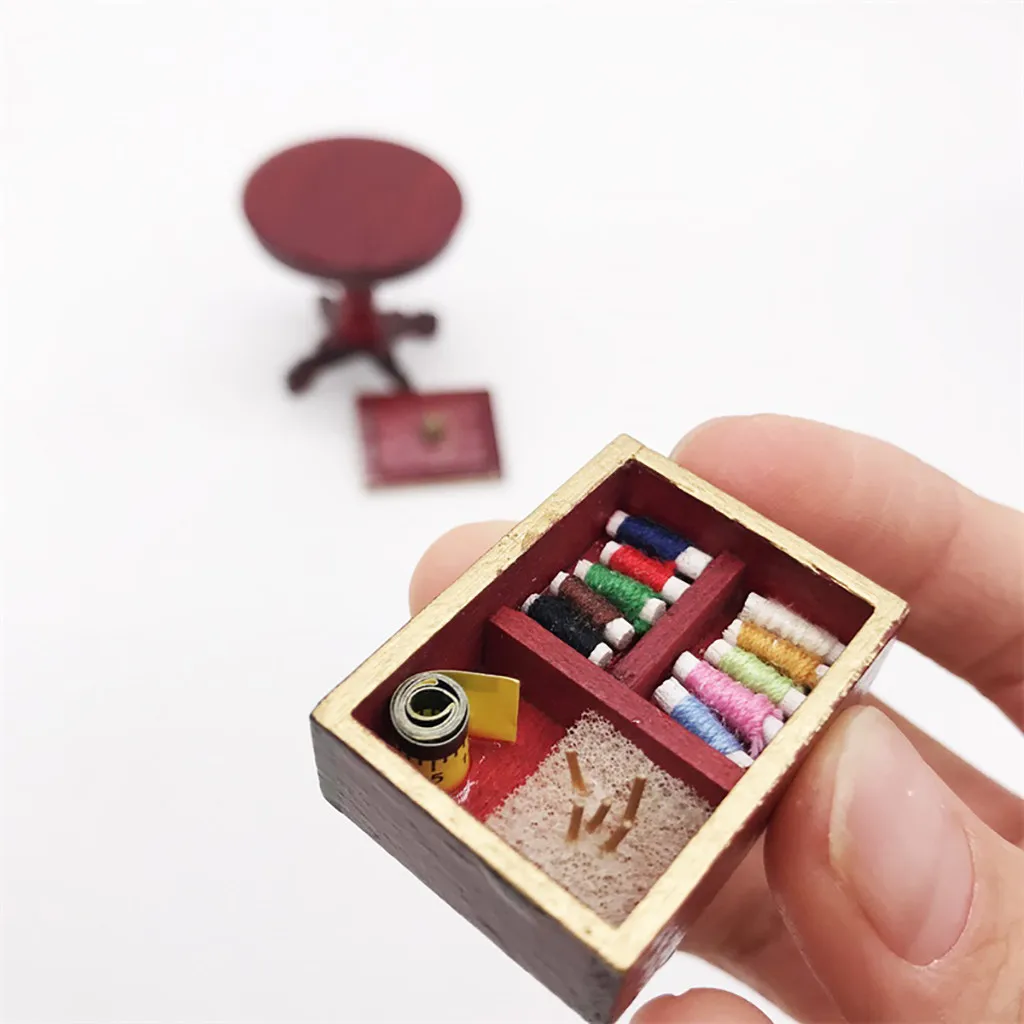 1:12 мини кукольный домик имитация FurnitureNeedlework набор швейная поставка коробка для