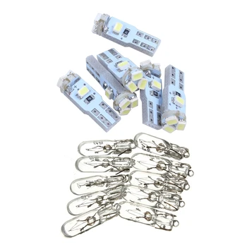 

6PCS T5 3020 White 5 LED Dashboard Lamps Side Lights Bulbs Internal & 10X T5 286 12V 2W Bulb Lamps Halogen Bulb Yellow