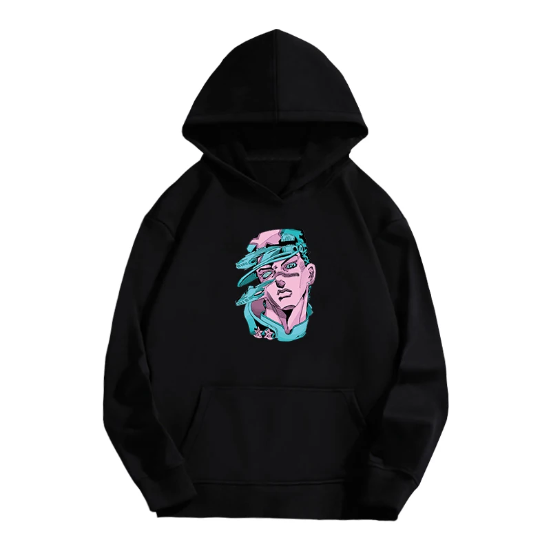 M-XXXL High quality JoJo Bizarre Adventure Hoodies Men Women JOJO Sweatshirt Anime Manga Joestar Kujo Jotaro Black Tops | Тематическая