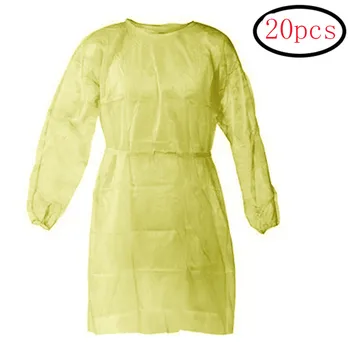 

20 PCS Disposable Protection Gown Non-woven Protective Isolation Clothing For Home Outdoor Cycling Anti-fog Anti-particle Suit