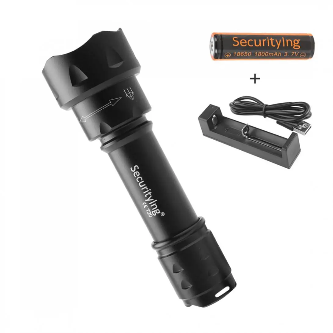 

SecurityIng LED Flashlight Osram Infrared IR 850nm Night Vision 38mm Lens Zoomable Torch Lamp with Battery Hot Sale