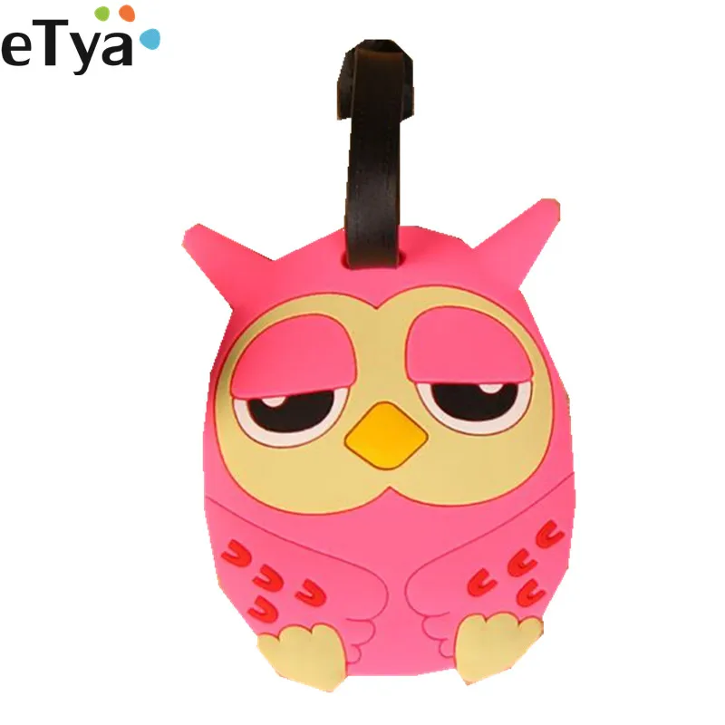 Luggage-Tags Travel-Accessories Silicon Cartoon Name-Labels Portable Cute Cactus Etya