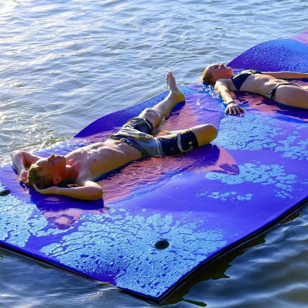 Floating Water Pad Mat Tear-resistant 2-layer XPE Roll-up Floating Island  For Pool Lake Ocean Swimming Pool Floating Pad