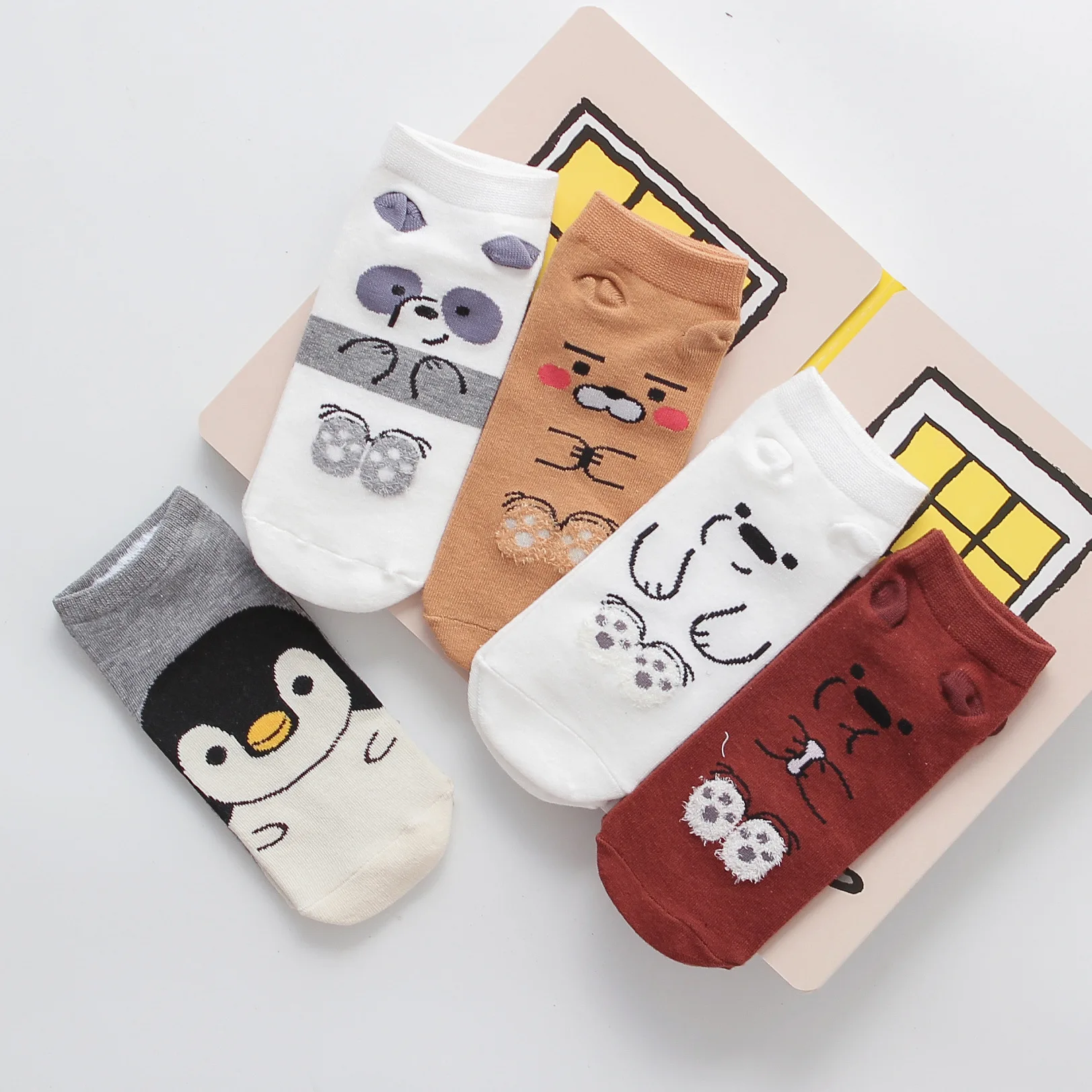 Женские носки женские модные с мультипликационным рисунком хлопковые котят