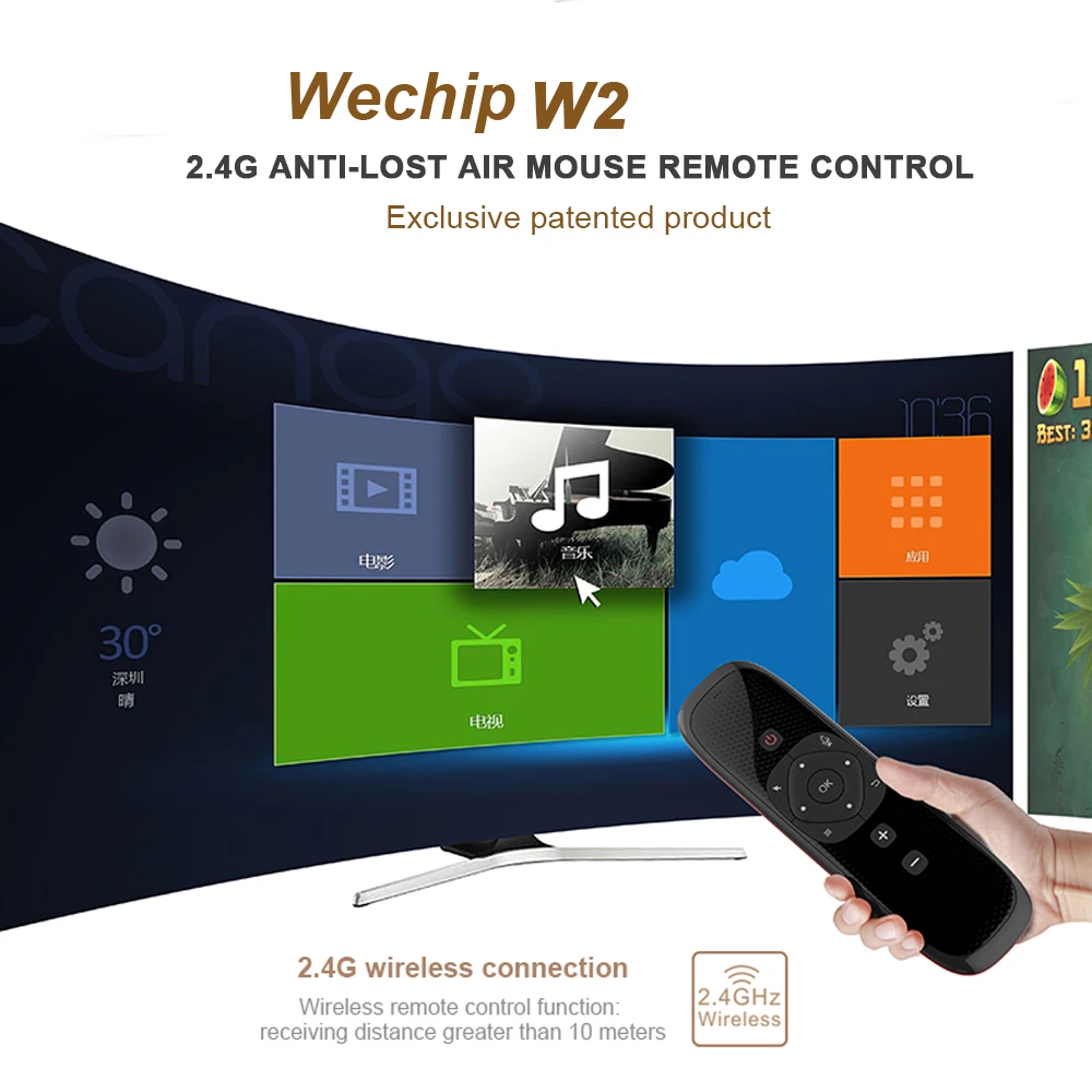 Wechip W2 мини-клавиатура с сенсорным ковриком мышь 2,4G беспроводная Fly Air мышь голосовой пульт дистанционного управления для ТВ-бокса/мини-ПК/ТВ ПК Wechip W1